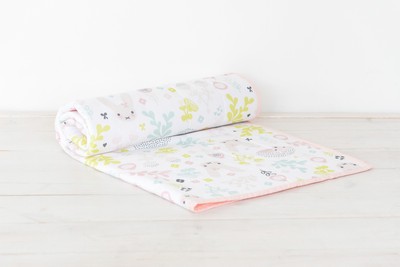 Покрывало на детскую кровать "Лесные сказки" розовое