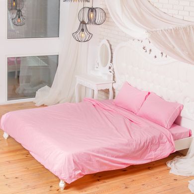 Комплект двуспальный постельного белья "Розовый с кантом"