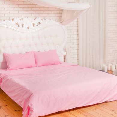 Комплект двоспальний постільної білизни "Рожевий з кантом"