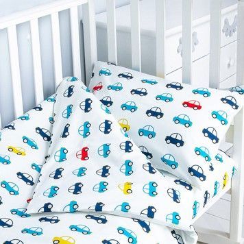 Полуторний комплект постільної білизни " Машинки Premium linen"