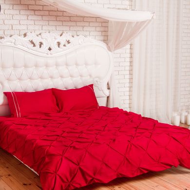 Комплект двуспальный постельного белья "Красный с кантом"