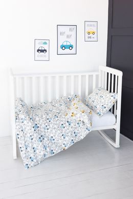 Дитяча постіль для новонародженних "Жовто-блакитні машинки"