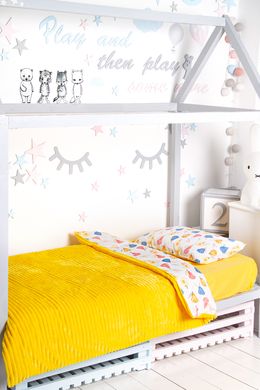 Детское постельное белье "Груши Синие, желтые, розовые" Плюш - Сатин