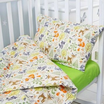 Полуторний комплект постільної білизни "Єнотик і його друзі"